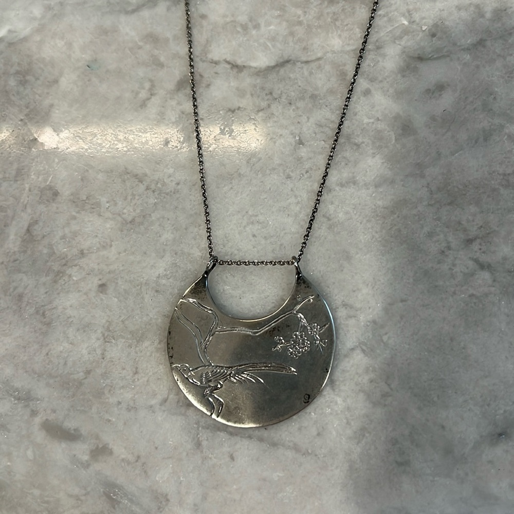 16” Crescent Necklace solid sterling silver